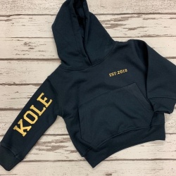 Personalised Black / Gold  Hoodie with Name & Est Date